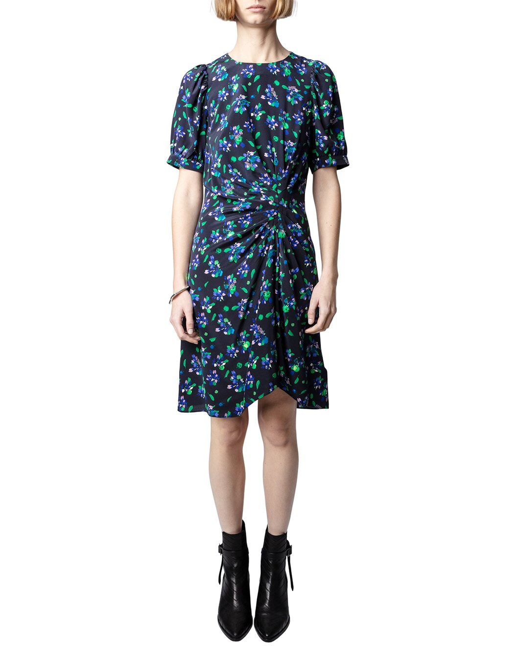 Zadig & Voltaire Rixe Bianca Flower Wool-Blend Mini Dress - 1