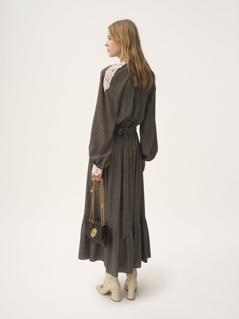 GATHERED MIDI SKIRT IN CRÊPE DE CHINE 5
