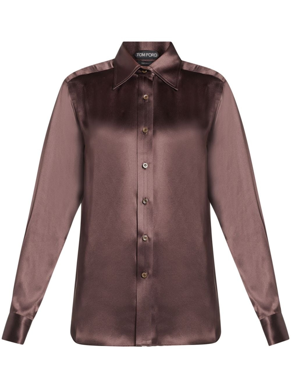 buttoned silk shirt - 1