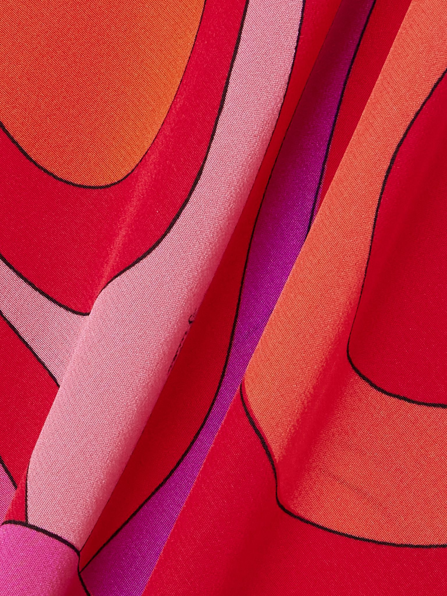 Marmo printed silk crepe de chine maxi dress Fuchsia - 4