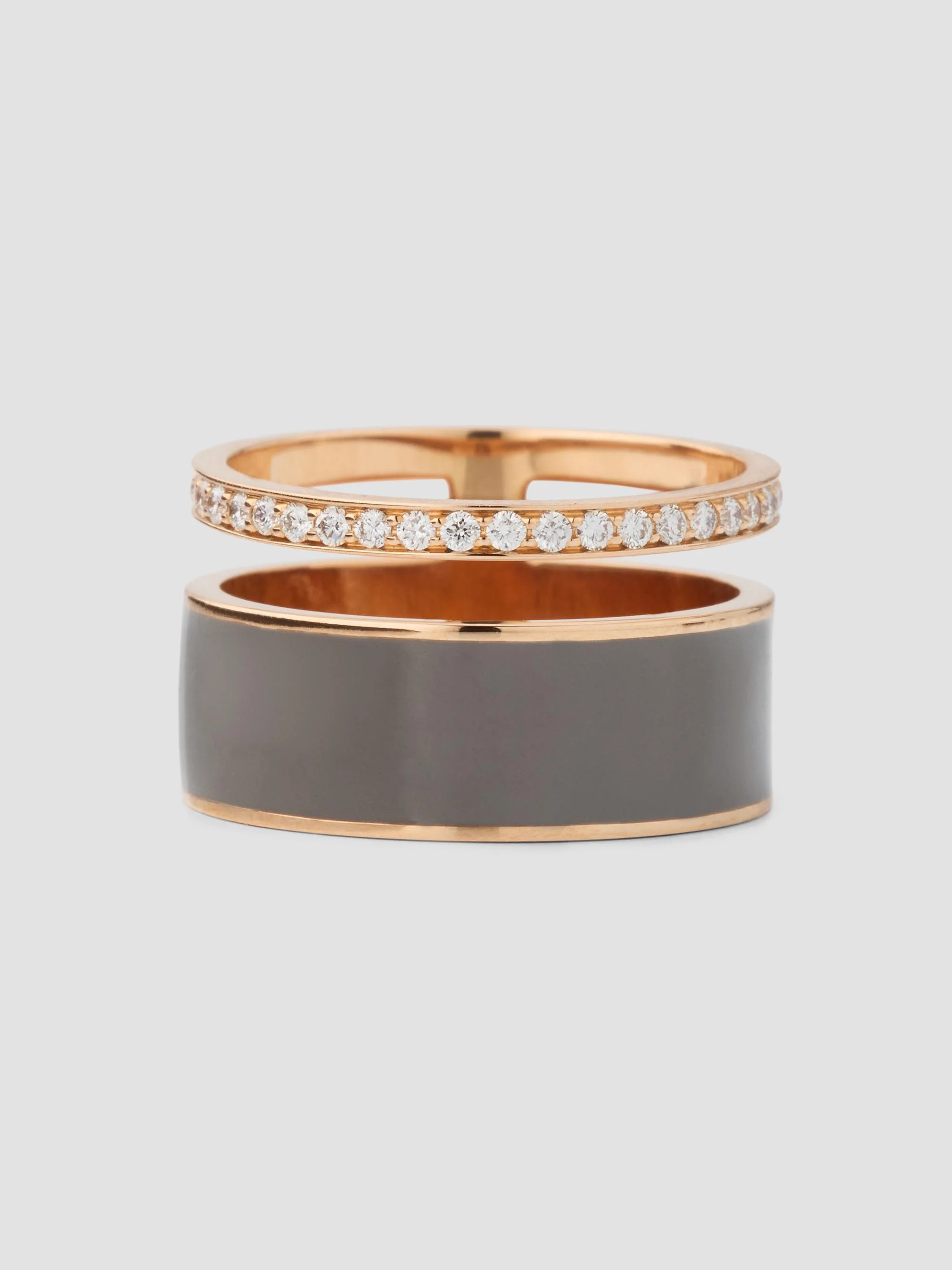 Women's Berbere 18K Pink Gold Diamond Double-Band Ring - Pink Gold - 1