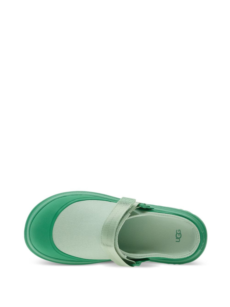 GoldenGlow canvas flat mules 4
