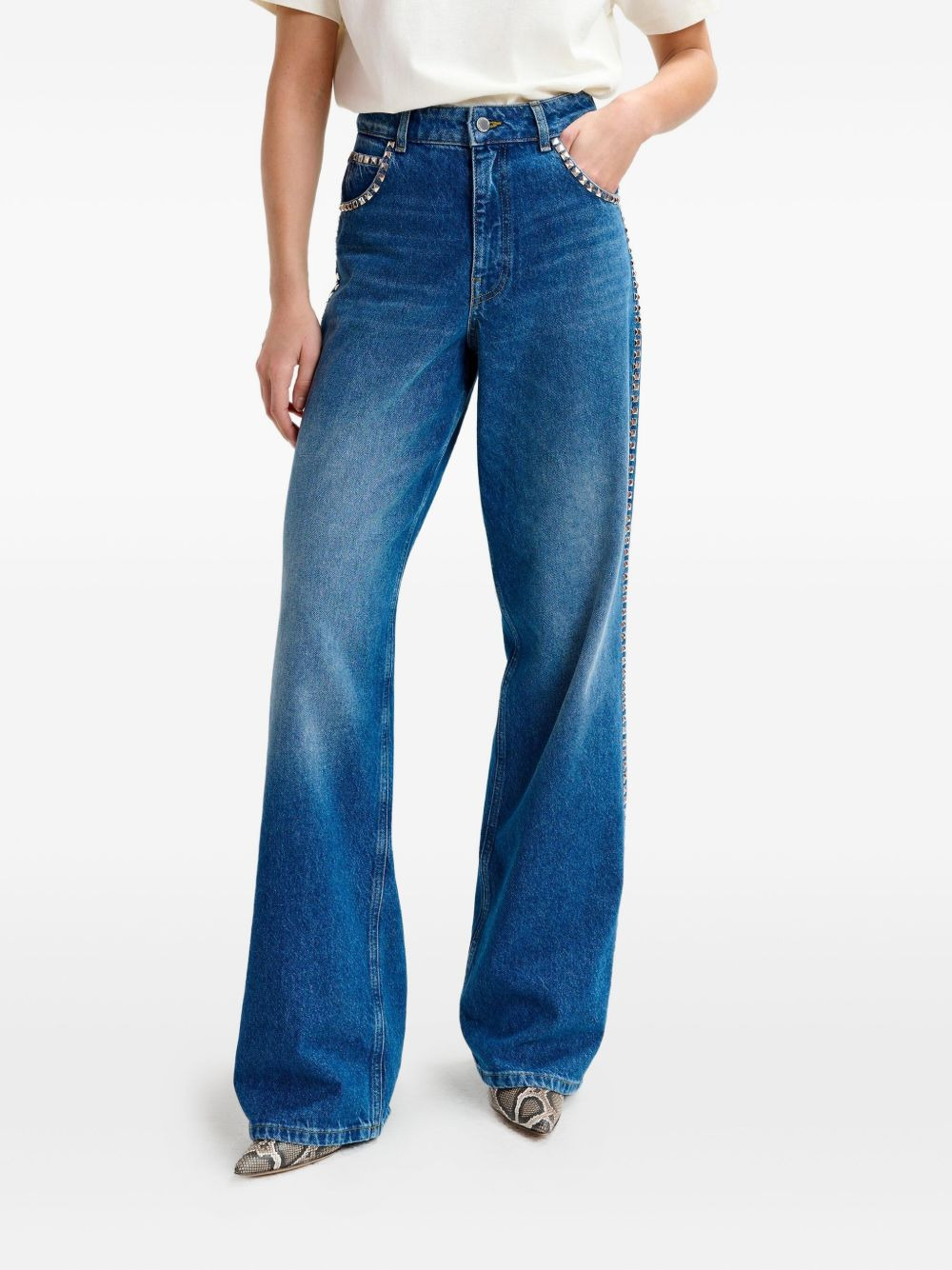 stud-embellished jeans - 3