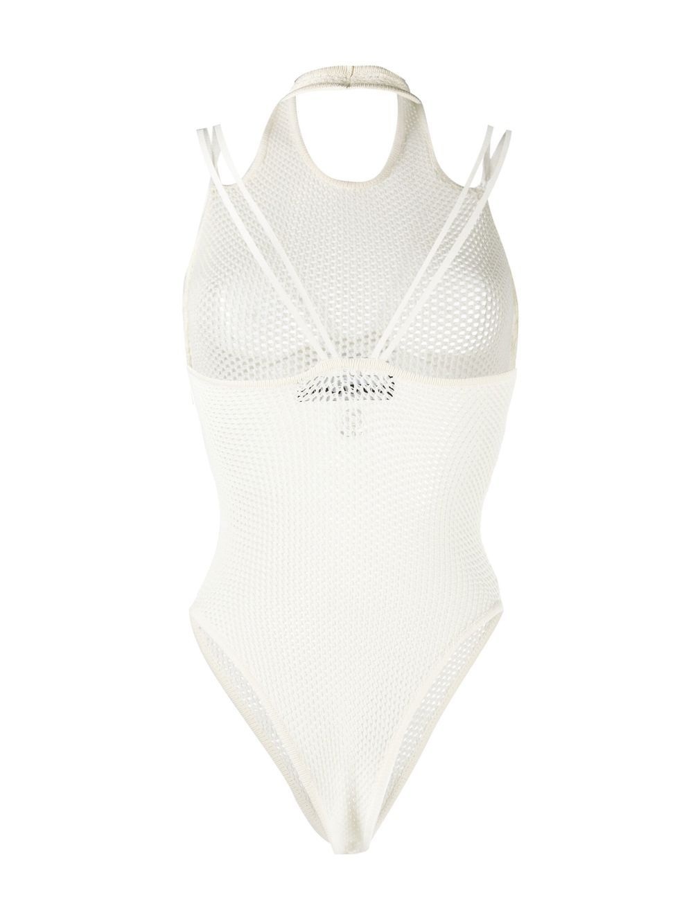 mesh panelled swimsuit - 2