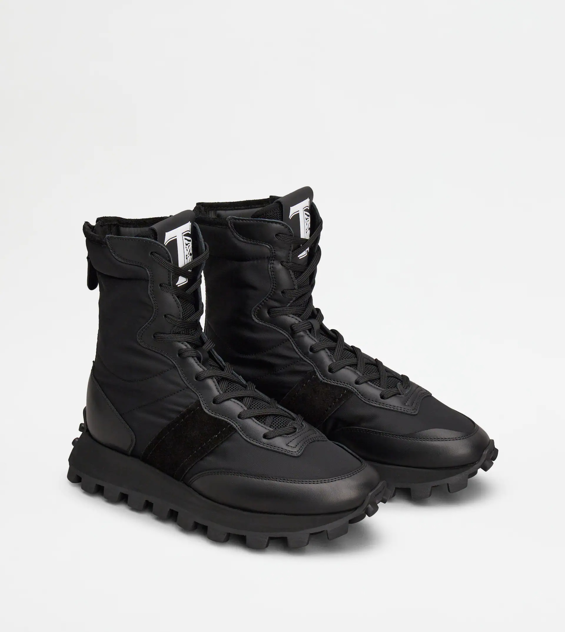 ANKLE BOOTS TOD'S 1T IN LEATHER AND FABRIC - BLACK - 3