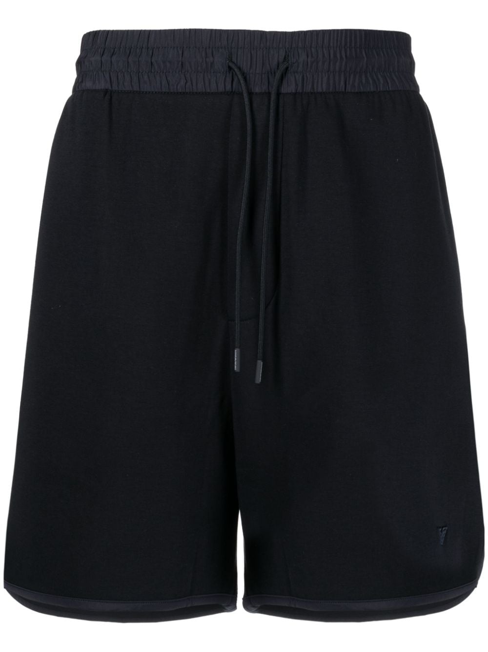 logo-embroidered drawstring track shorts - 1