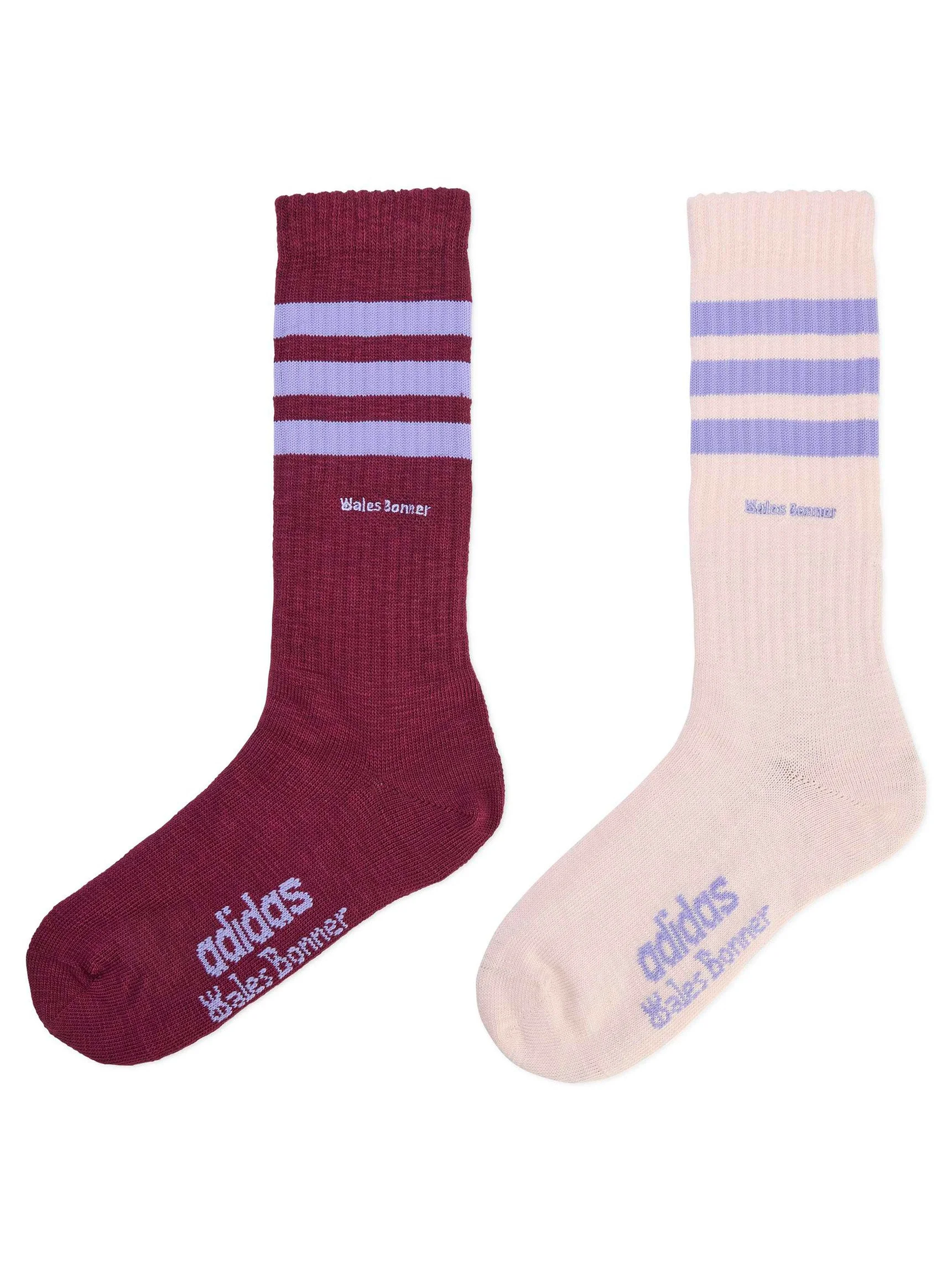WB THREE STRIPES SOCKS - MAROON / WONQUA - 1
