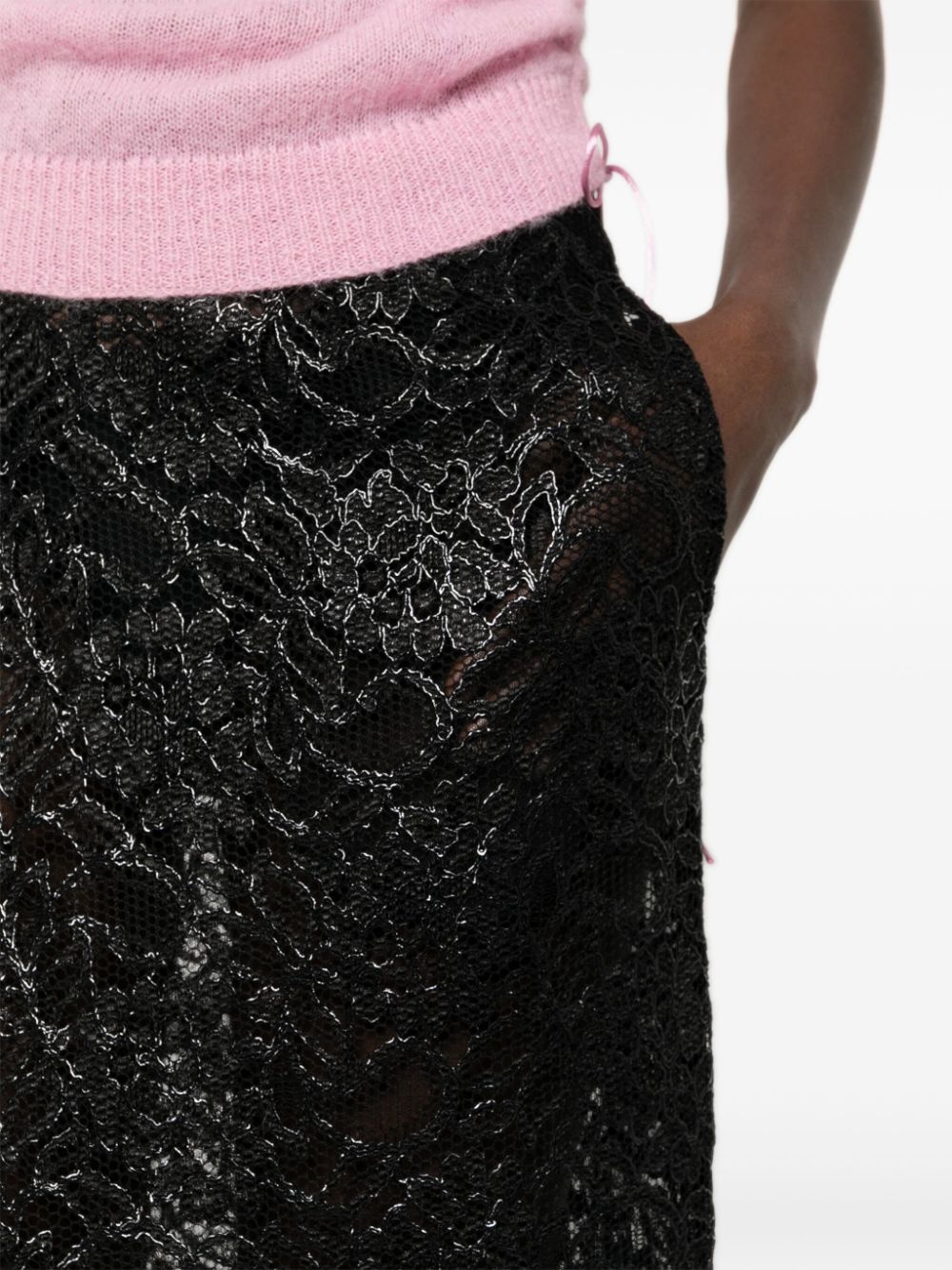 corded lace pencil skirt - 5