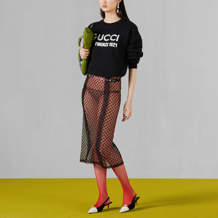 (WMNS) Gucci Cotton Sweatshirt with Embroidery 'Black' 756354-XJF0S-1043 - 2
