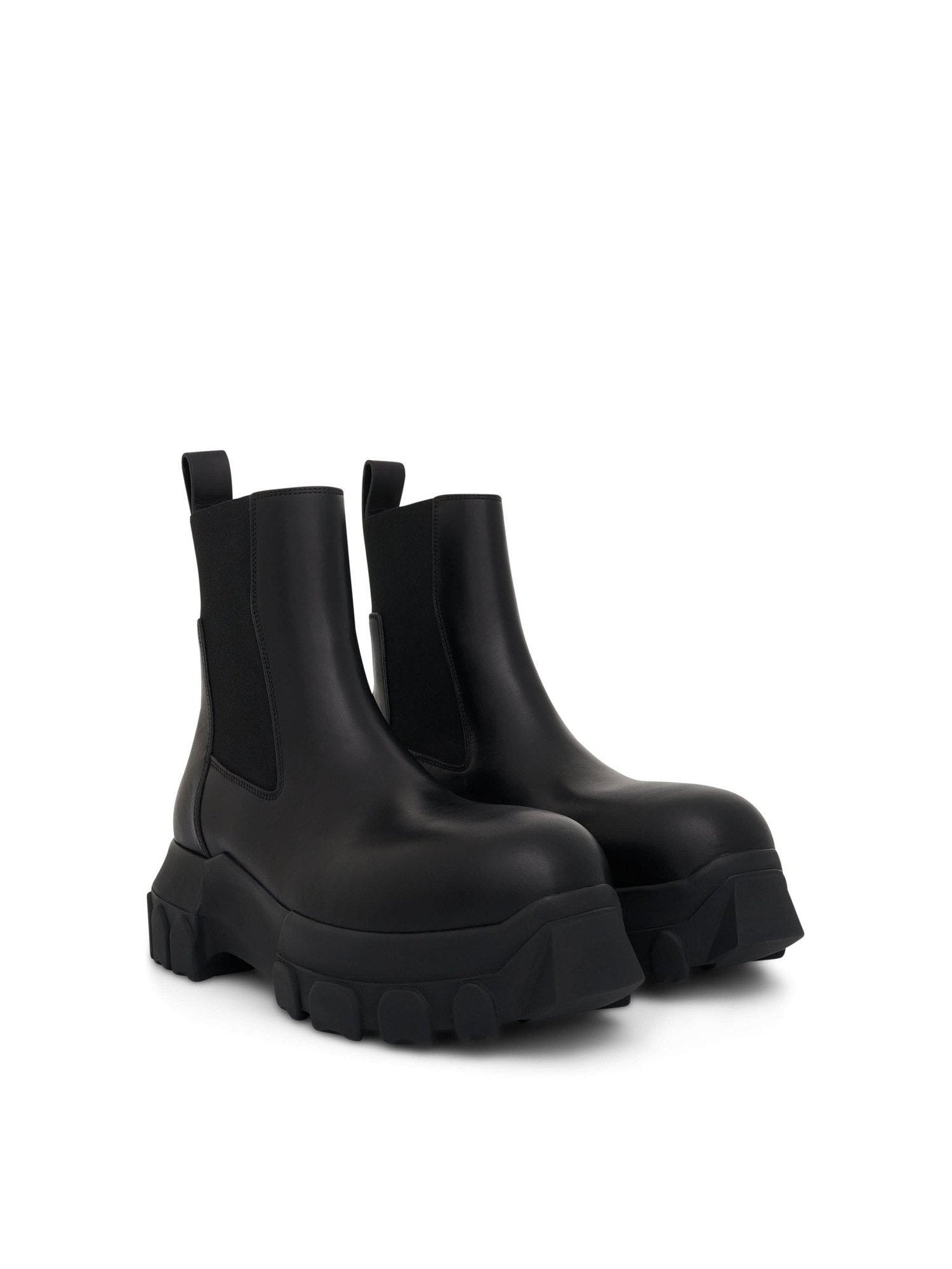 Beatle Bozo Tractor Leather Boots in Black - 2