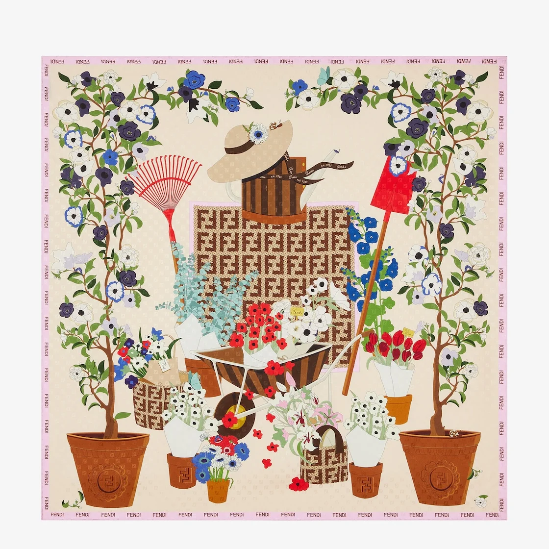 Fendi Gardening Foulard Multicolor silk foulard - 1