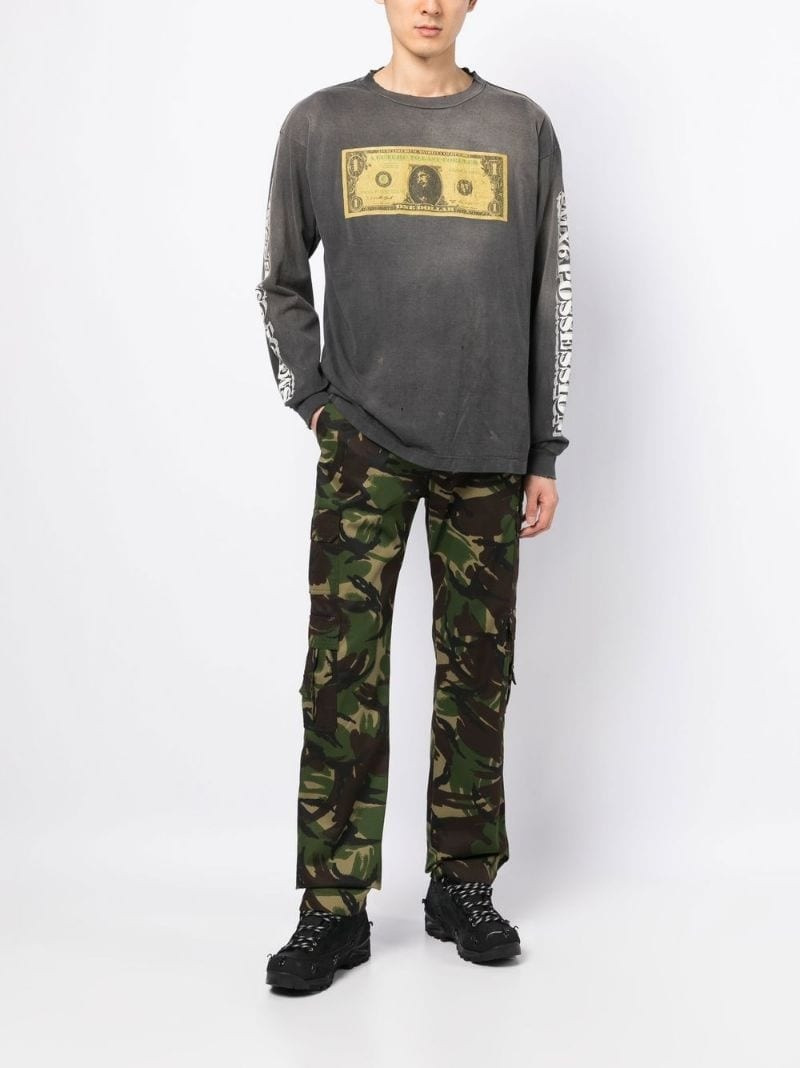 SAINT M×××××× money-print long-sleeved T-shirt outlook