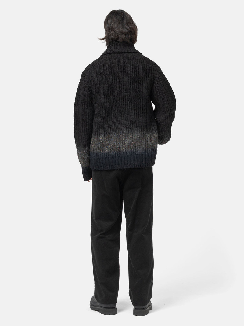 Garment Dye Wool Knit Cardigan Black 3