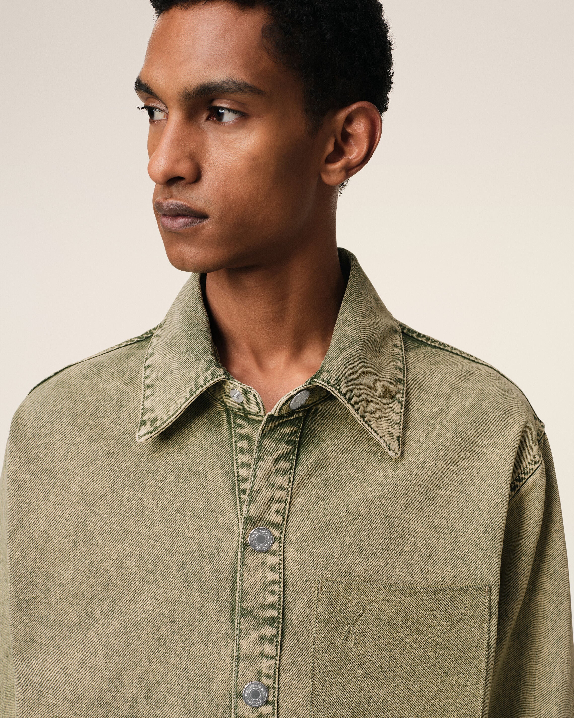 GREEN COTTON AMI DE COEUR OVERSHIRT - 4
