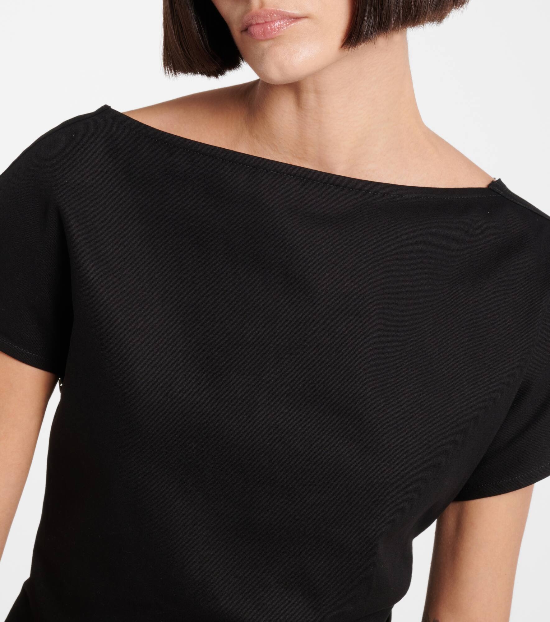Lace-trimmed asymmetric cotton top - 4