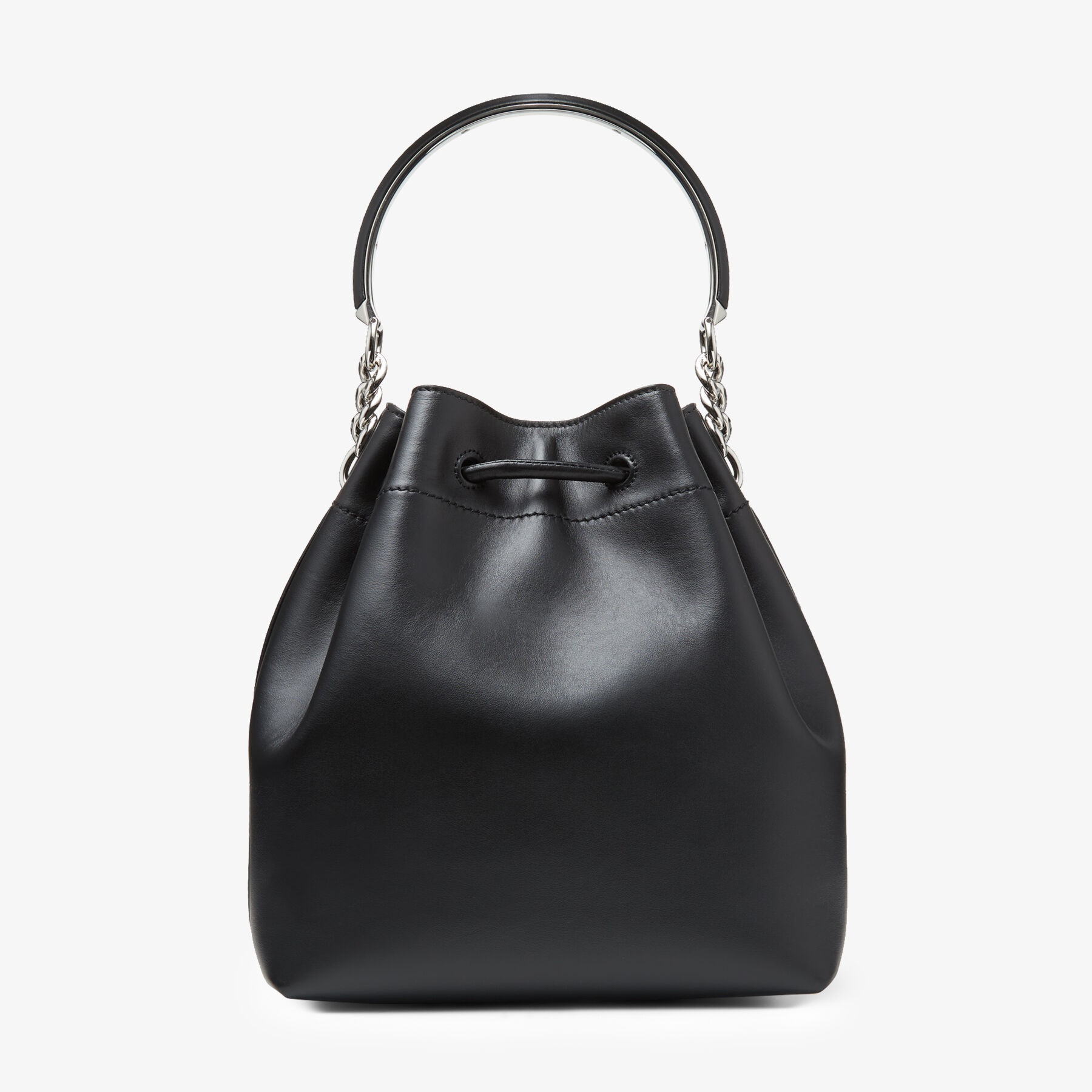 Bon Bon Bucket
Black Soft Shiny Smooth Calf Leather Bucket Bag - 6