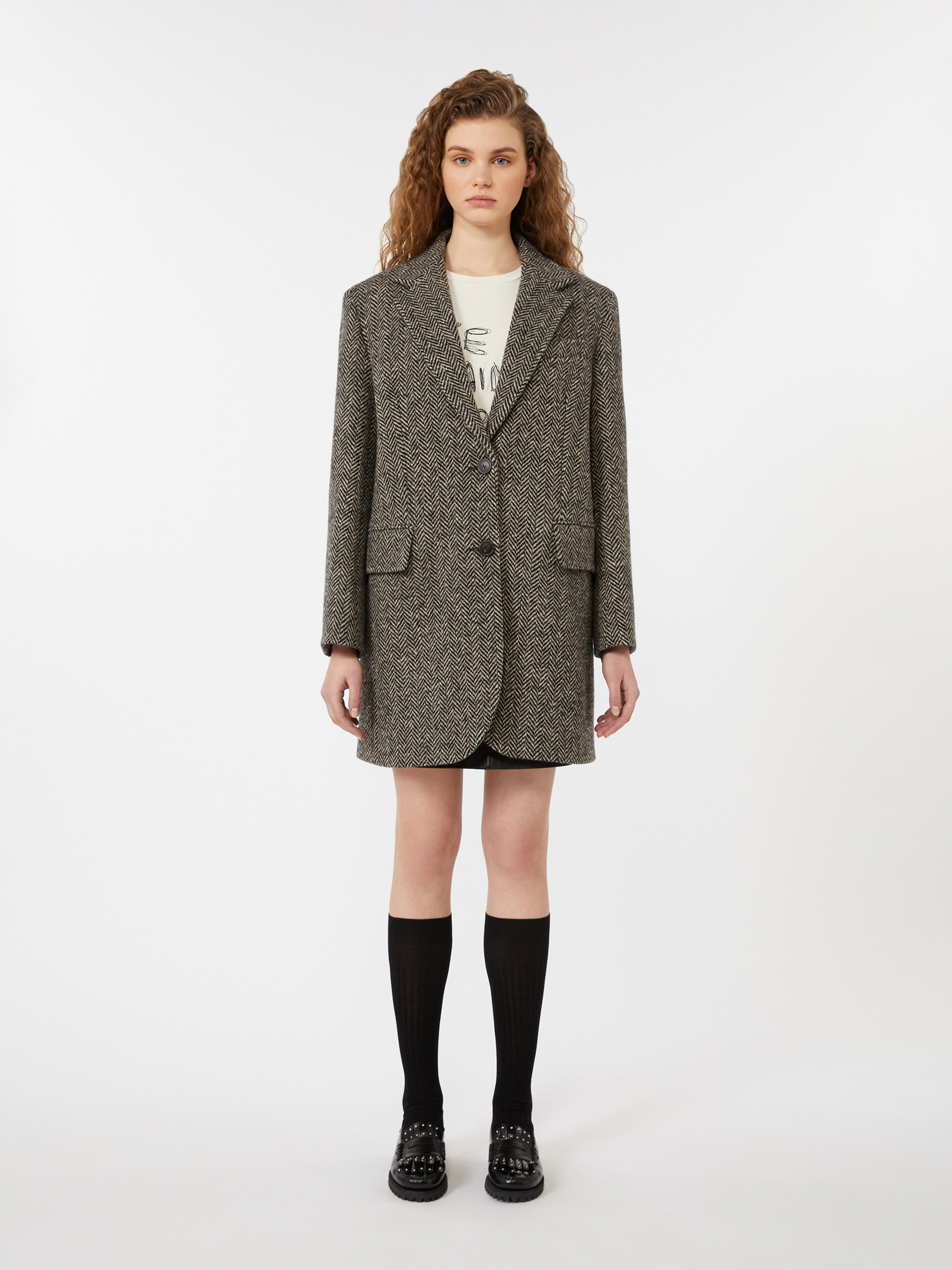MAIORCA Single-breasted tweed coat - 3