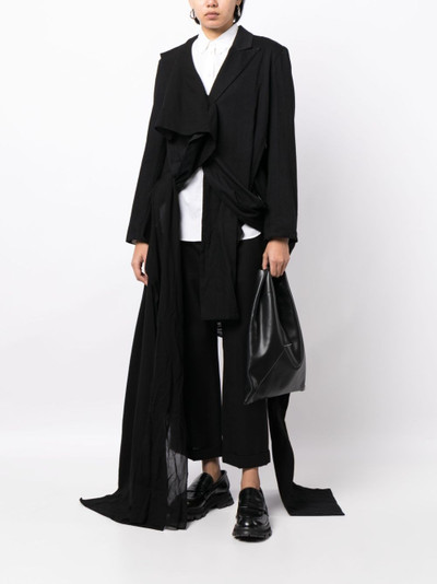 Yohji Yamamoto asymmetric-design peak-lapels blazer outlook