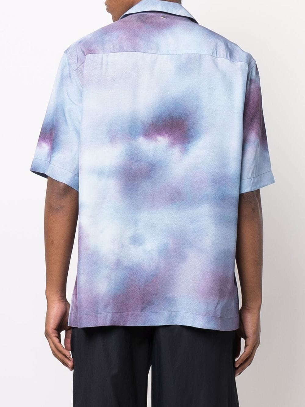 tie-dye print bowling shirt - 4