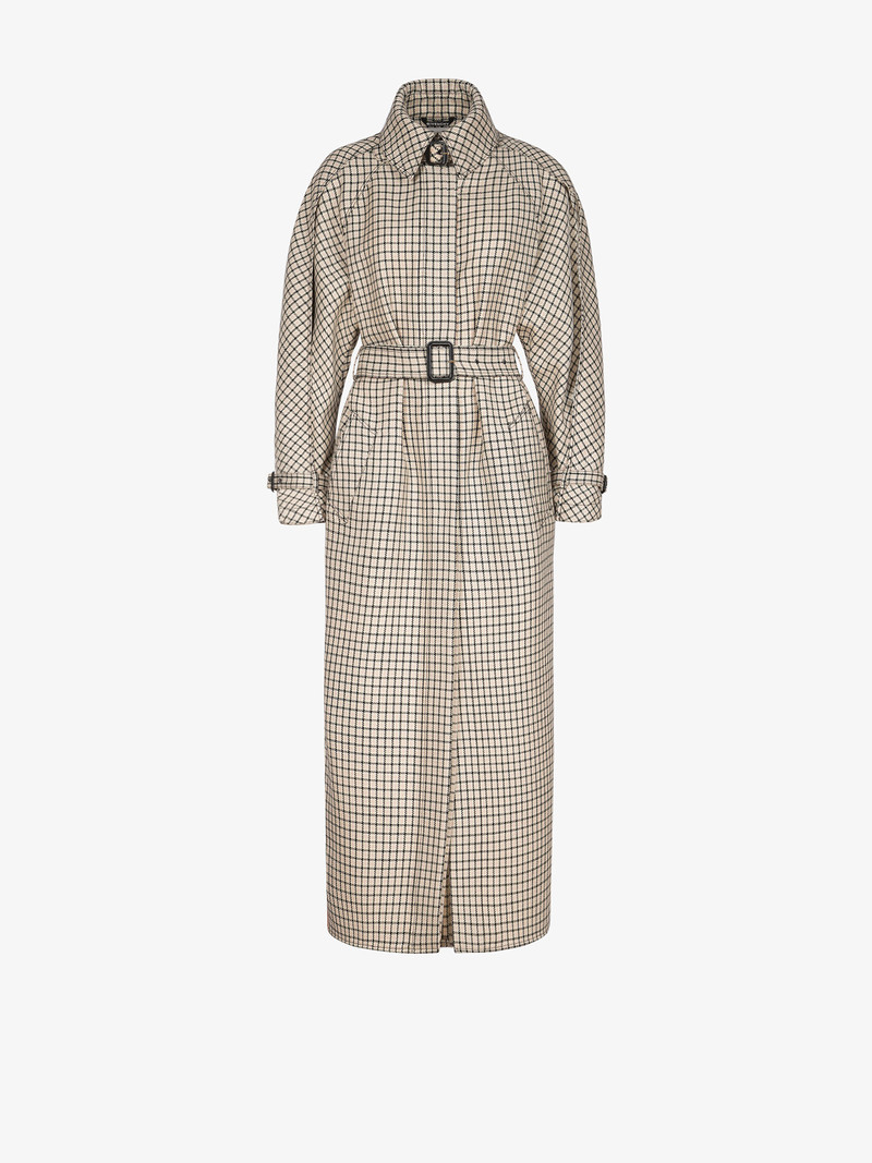 Long trench in check wool 1