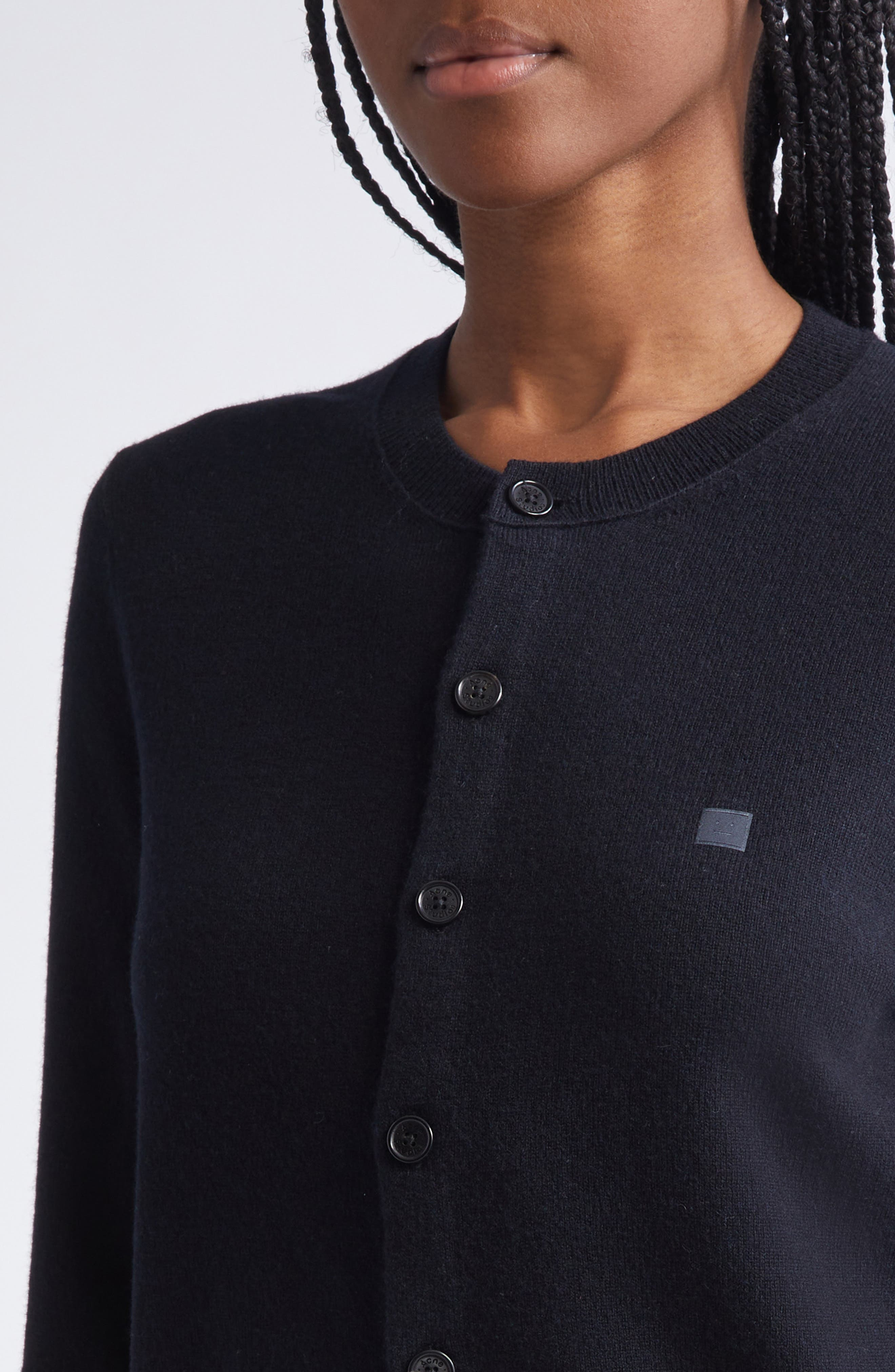 Acne Studios Keny Core Wool & Yak Hair Cardigan in Black at Nordstrom - 5