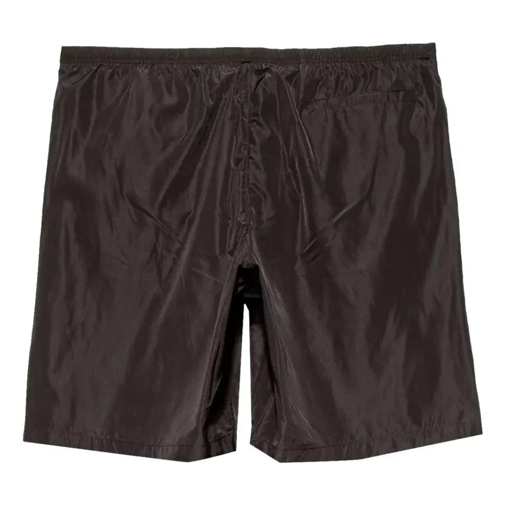 Palm Angels Curved Logo Swim Short 'Black White' PMFA005S21FAB0011001 - 2