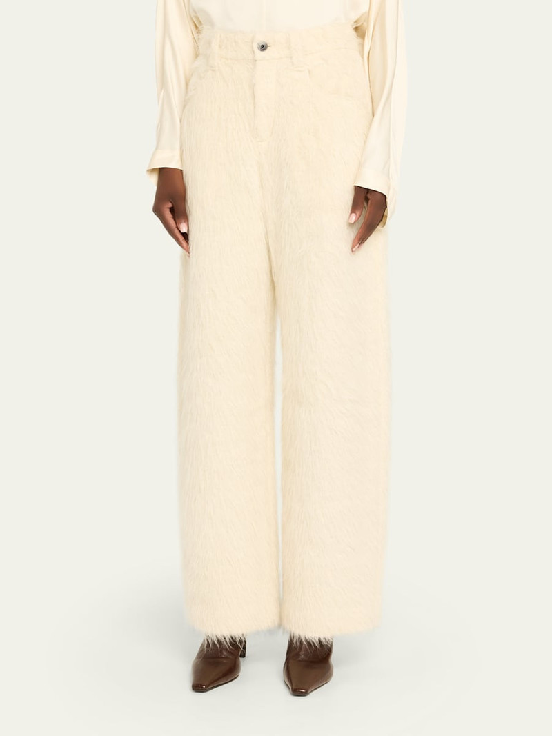 Fuzzy Alpaca Wide-Leg Pants 4