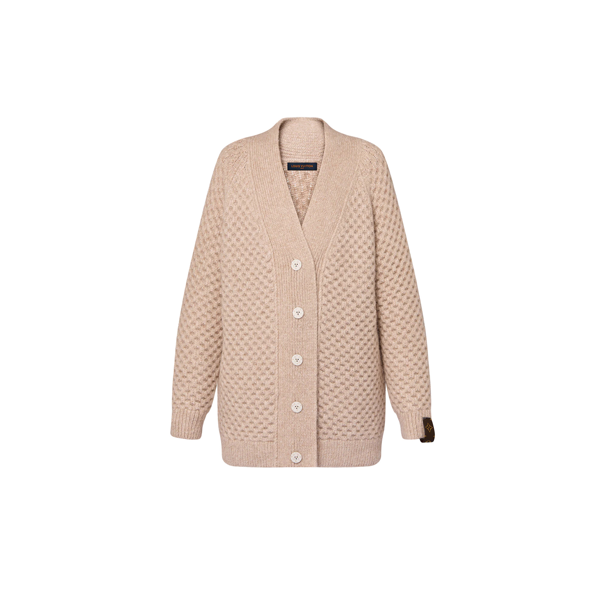 Honeycomb Knit Cardigan - 1