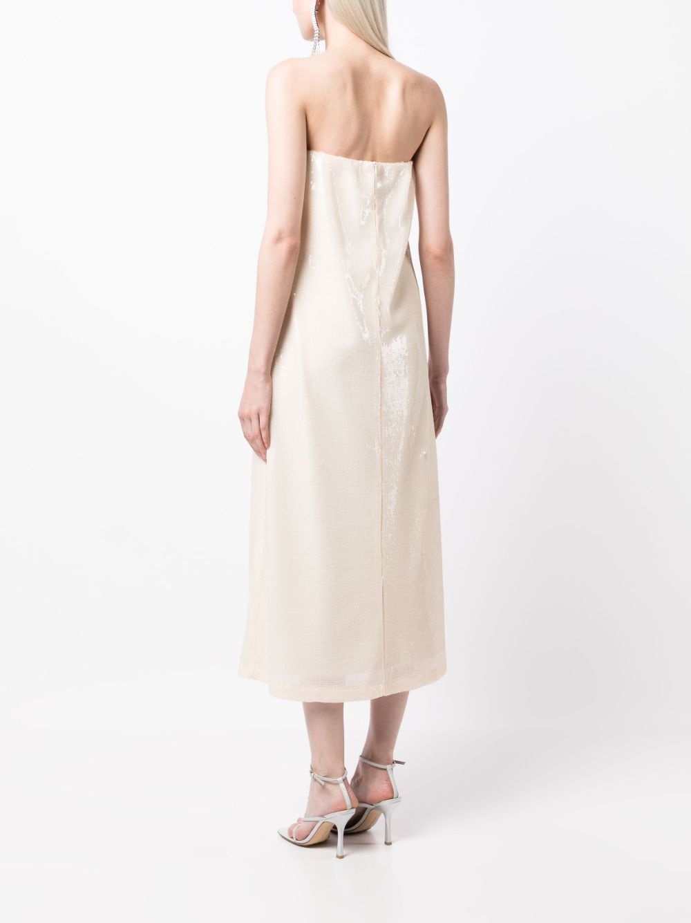 shimmer semi-sheer midi dress - 4