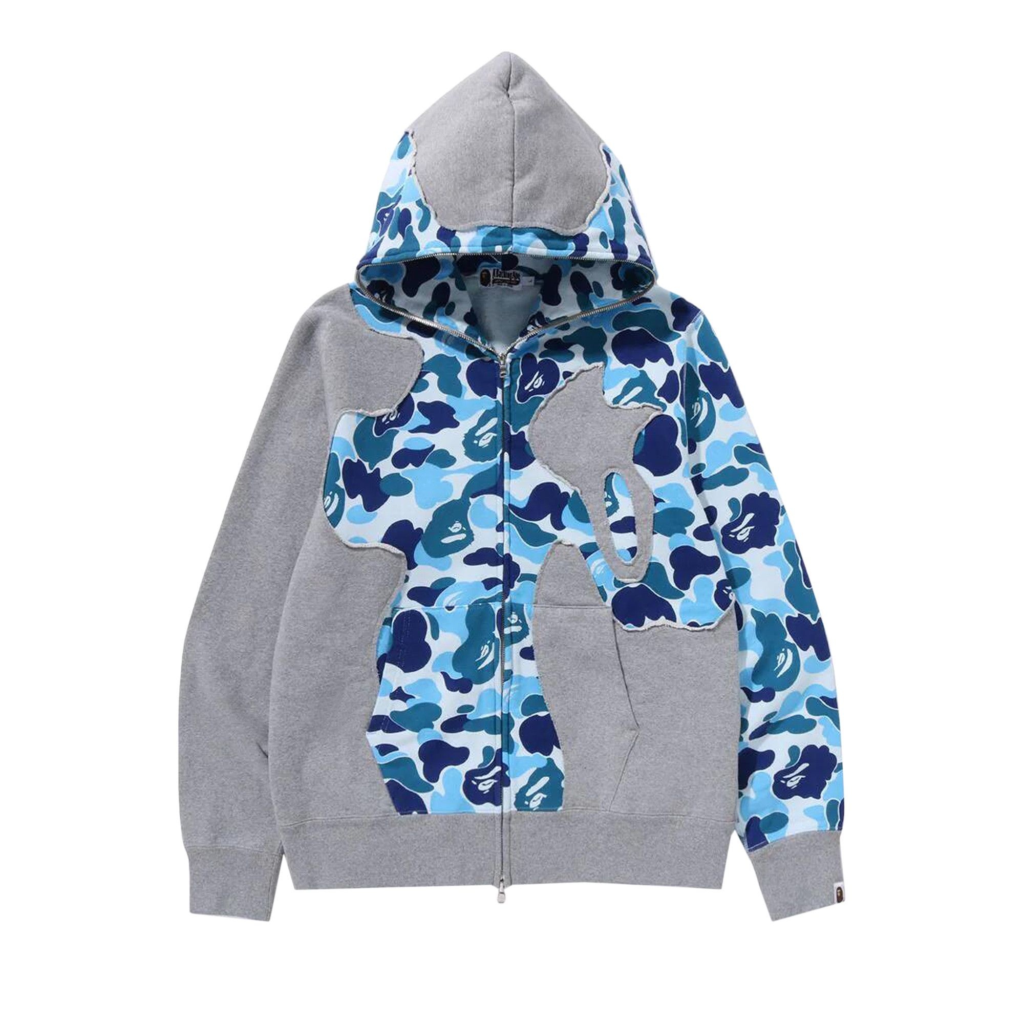 BAPE ABC Camo Patchwork Full Zip Hoodie 'Blue' - 1