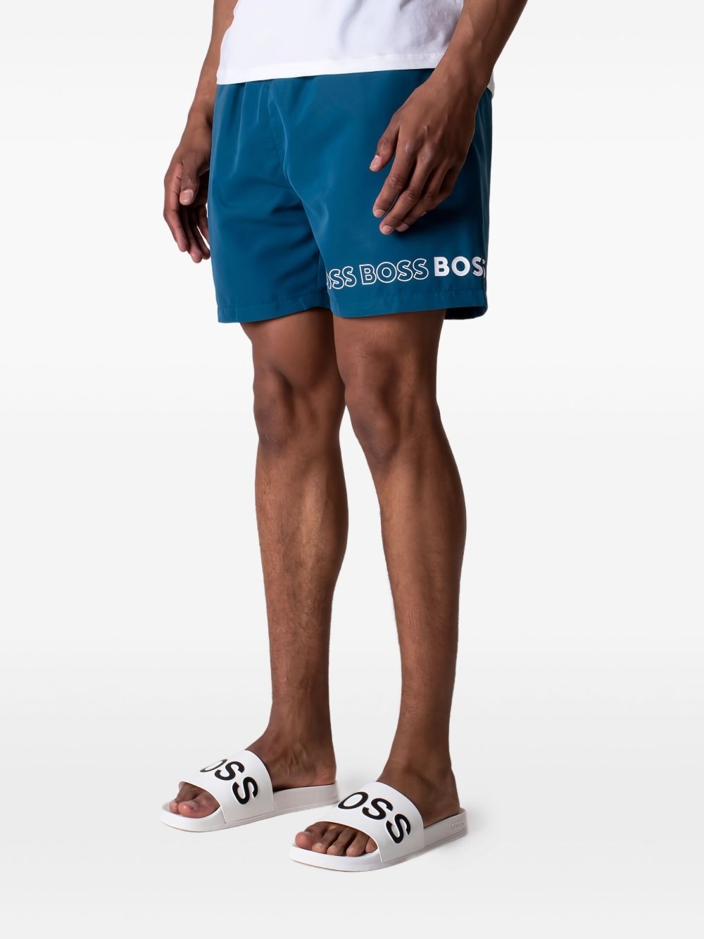 logo-print swim shorts - 3