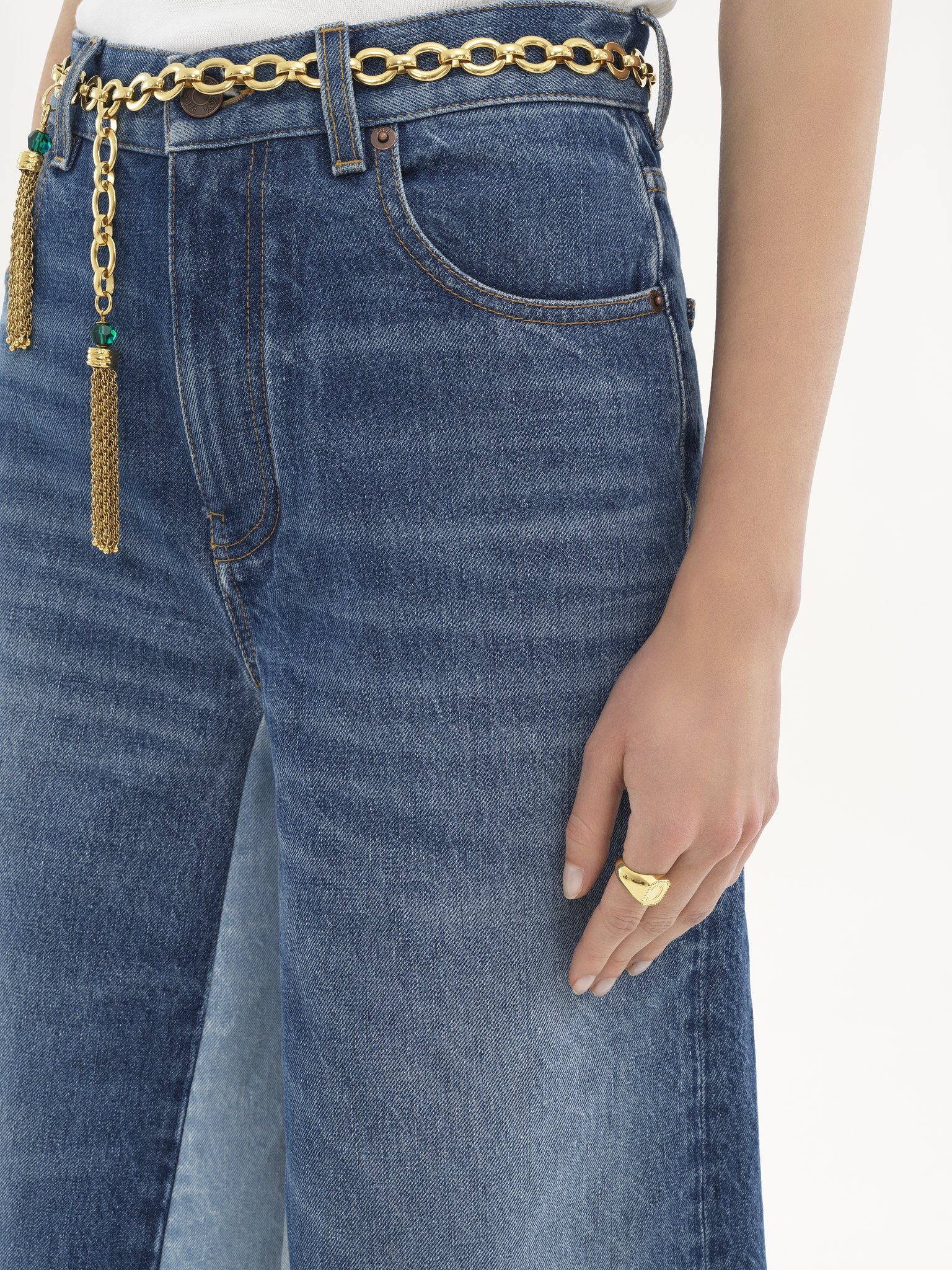 BERMUDA SHORTS IN DENIM PATCHWORK - 8