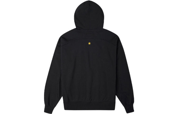 (WMNS) Converse Star Chevron Pocket Hoodie 'Black' 10023083-A01 - 2