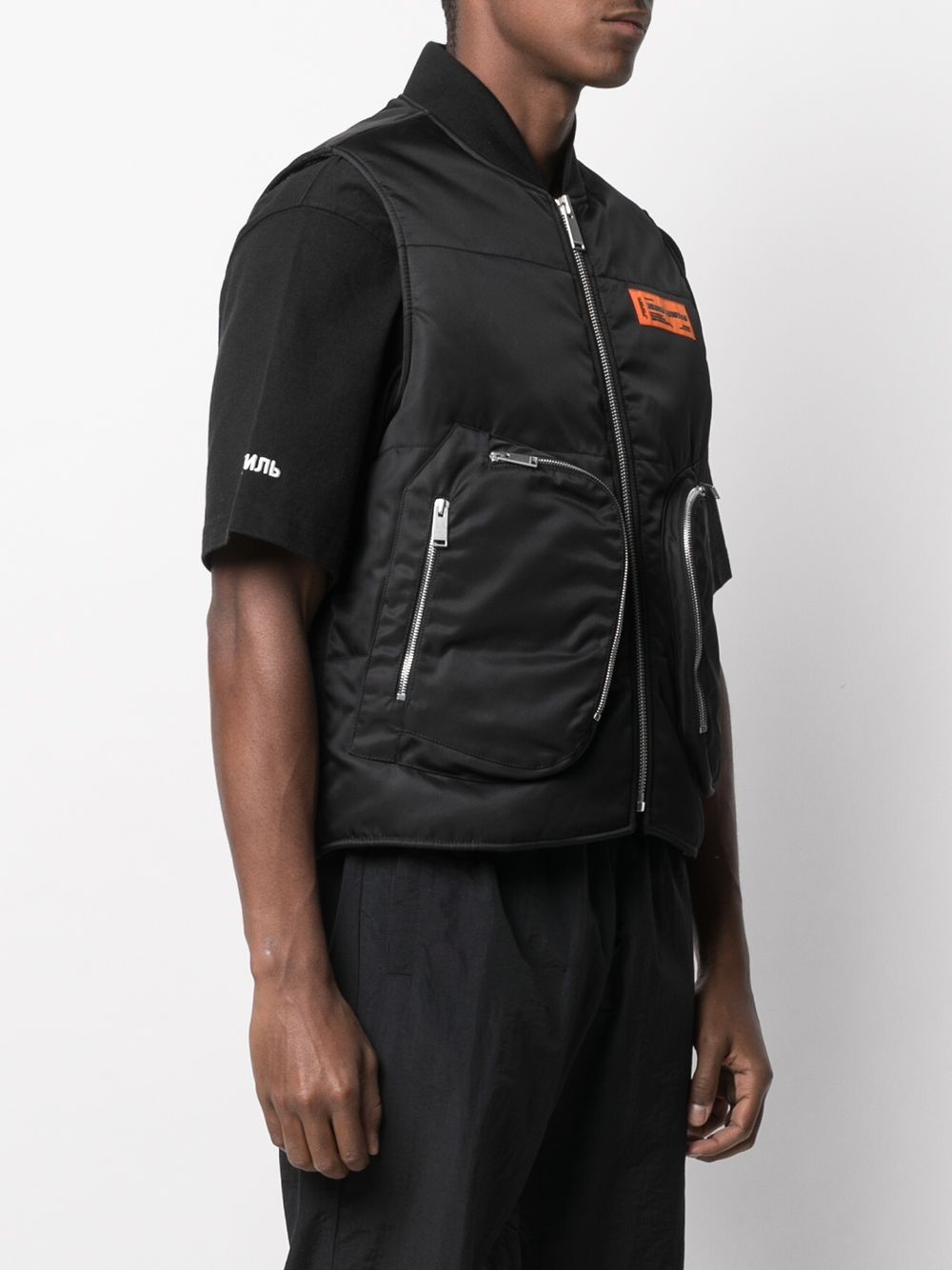 padded zip-pocket waistcoat - 4