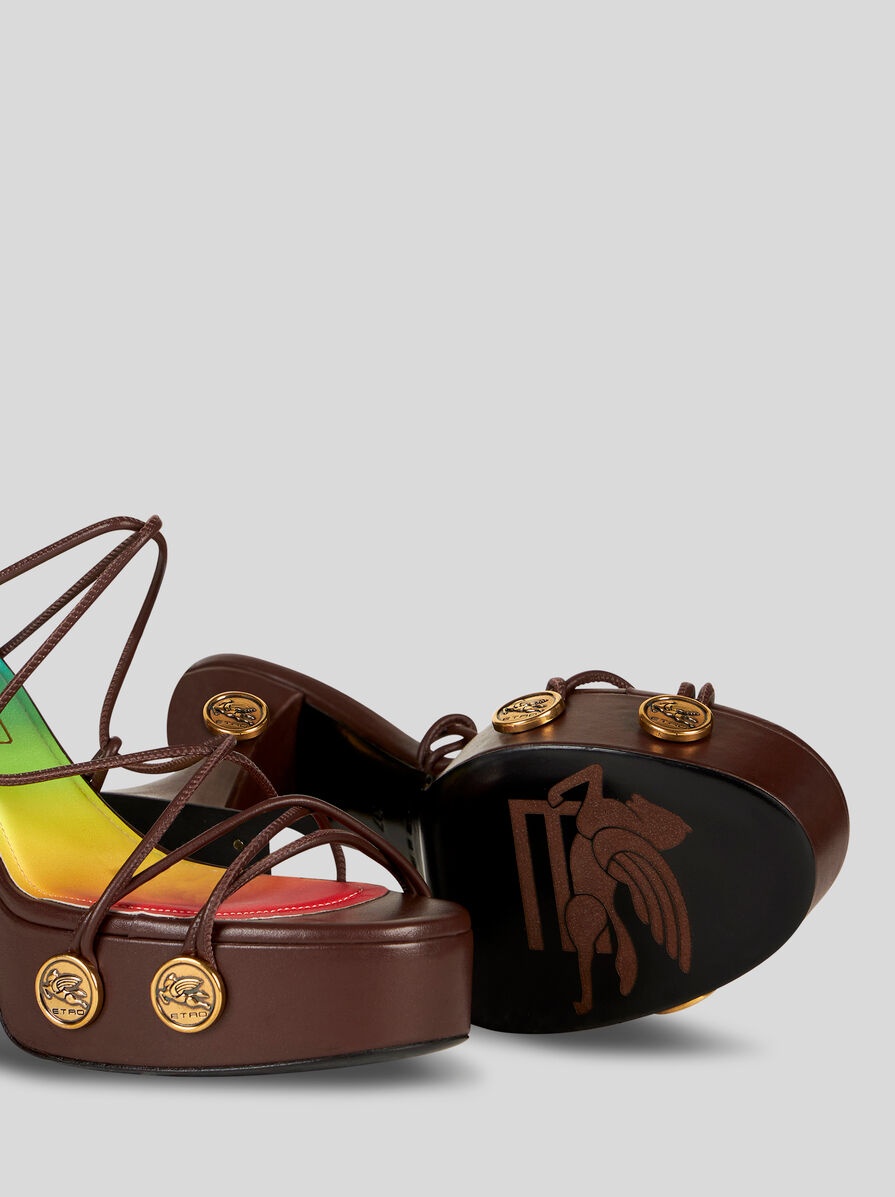 PLATFORM SANDALS WITH STRAPS AND STUDS - 4