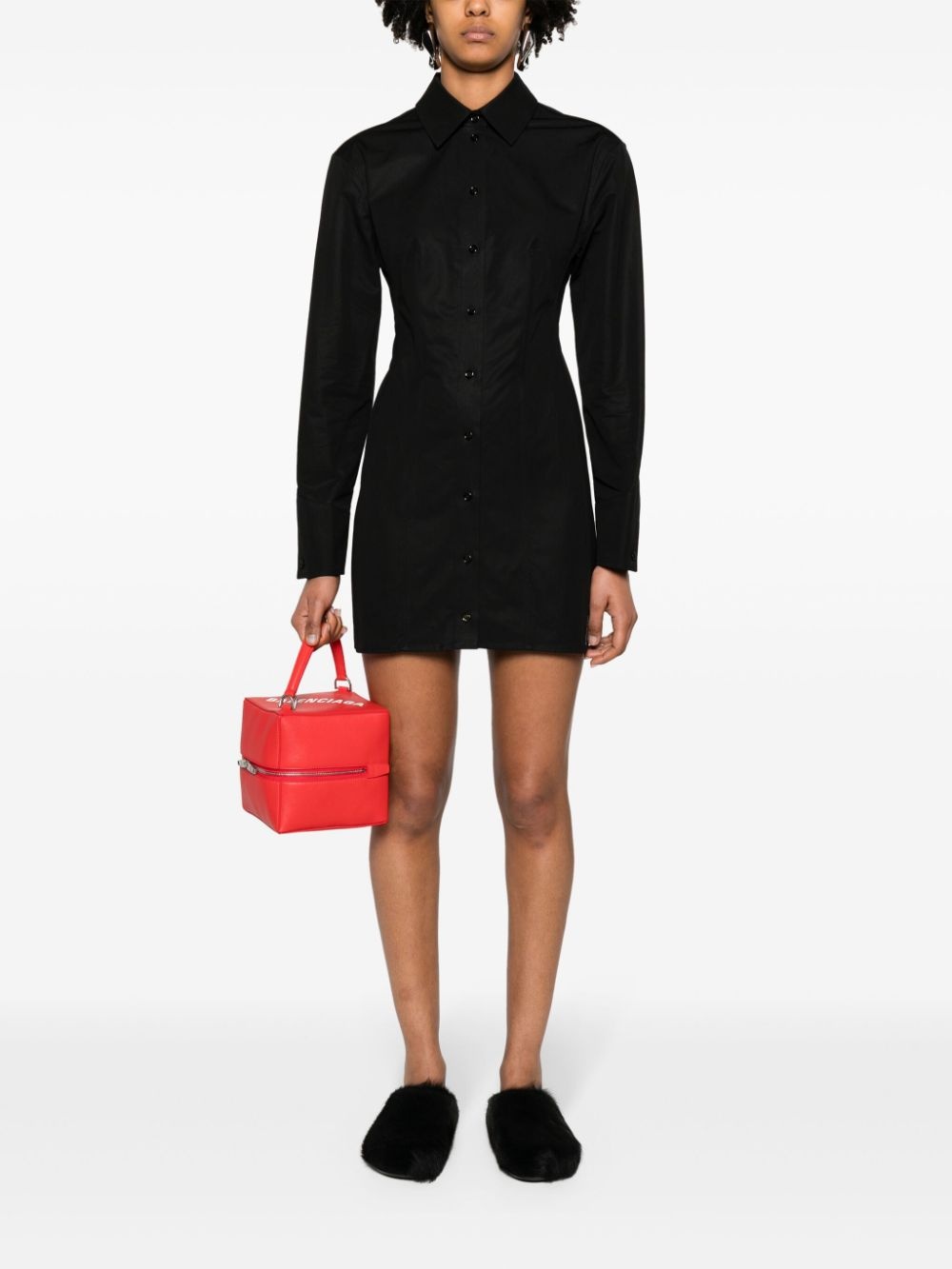 boned shirt minidress - 2