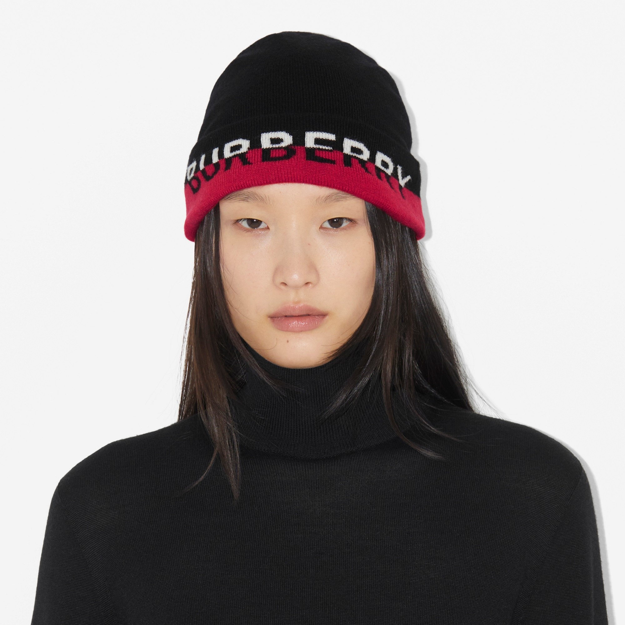 Logo Intarsia Cashmere Blend Beanie - 4