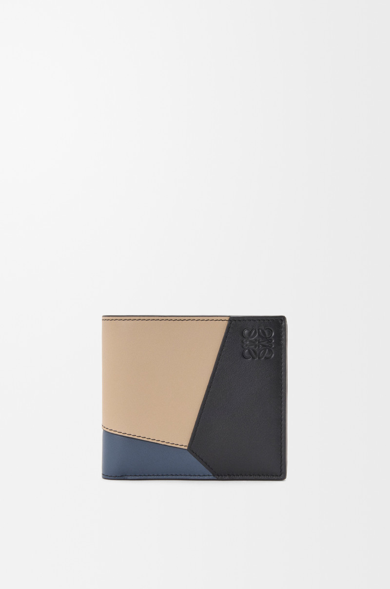Puzzle bifold coin wallet in classic calfskin 1