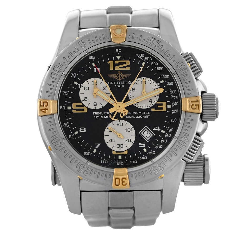 Pre-owned Breitling Emergency B73321 Chronograph Quartz Chronometer Black Dial Men's Watch B73321 - 1