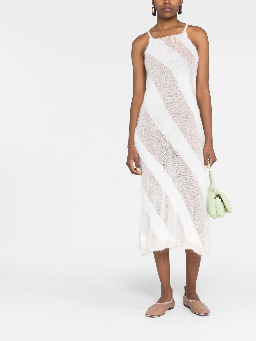 fuzzy knitted slip dress - 2