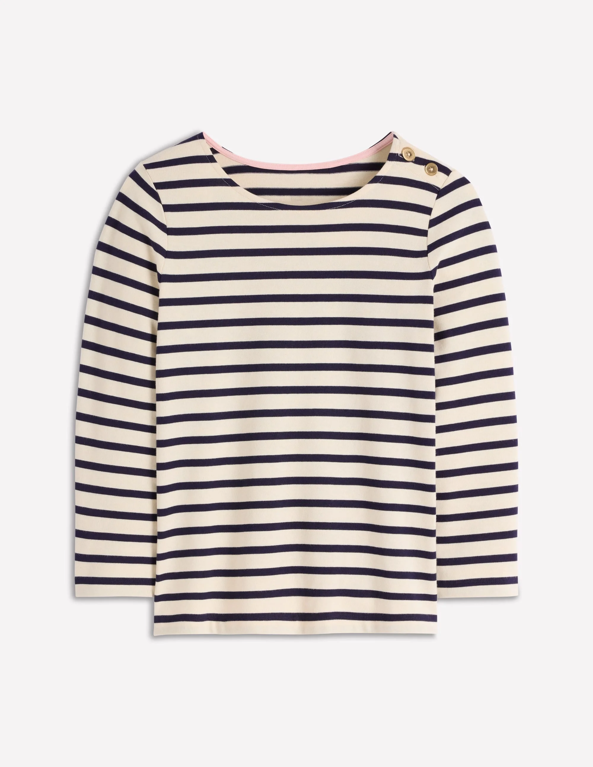 Button Mariner Breton-Ivory and Navy Stripe - 1