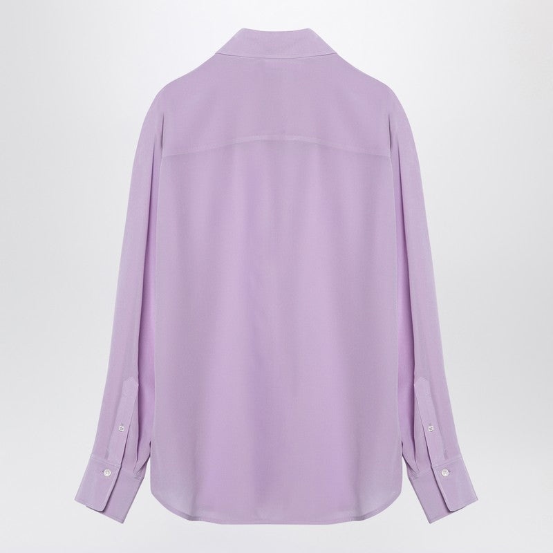 LILAC SILK SHIRT WITH RUFFLES - 2