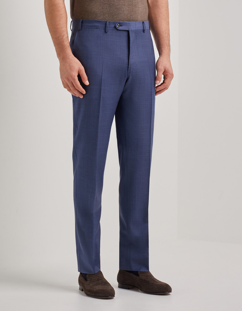 LIGHT BLUE DENIM-EFFECT WOOL REGULAR-FIT SUIT 78