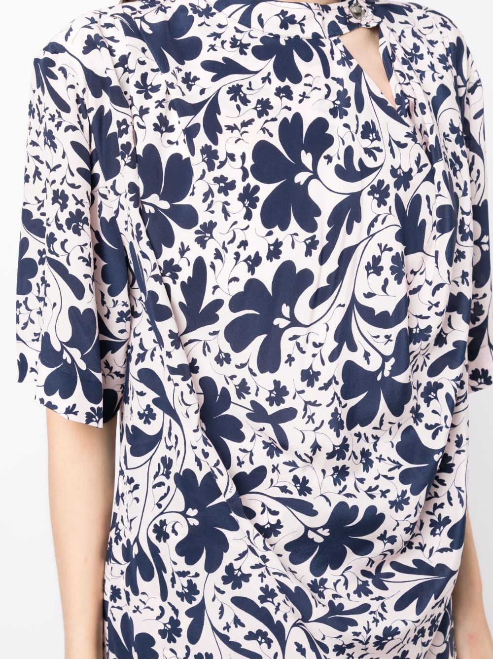 floral-print silk blouse - 5