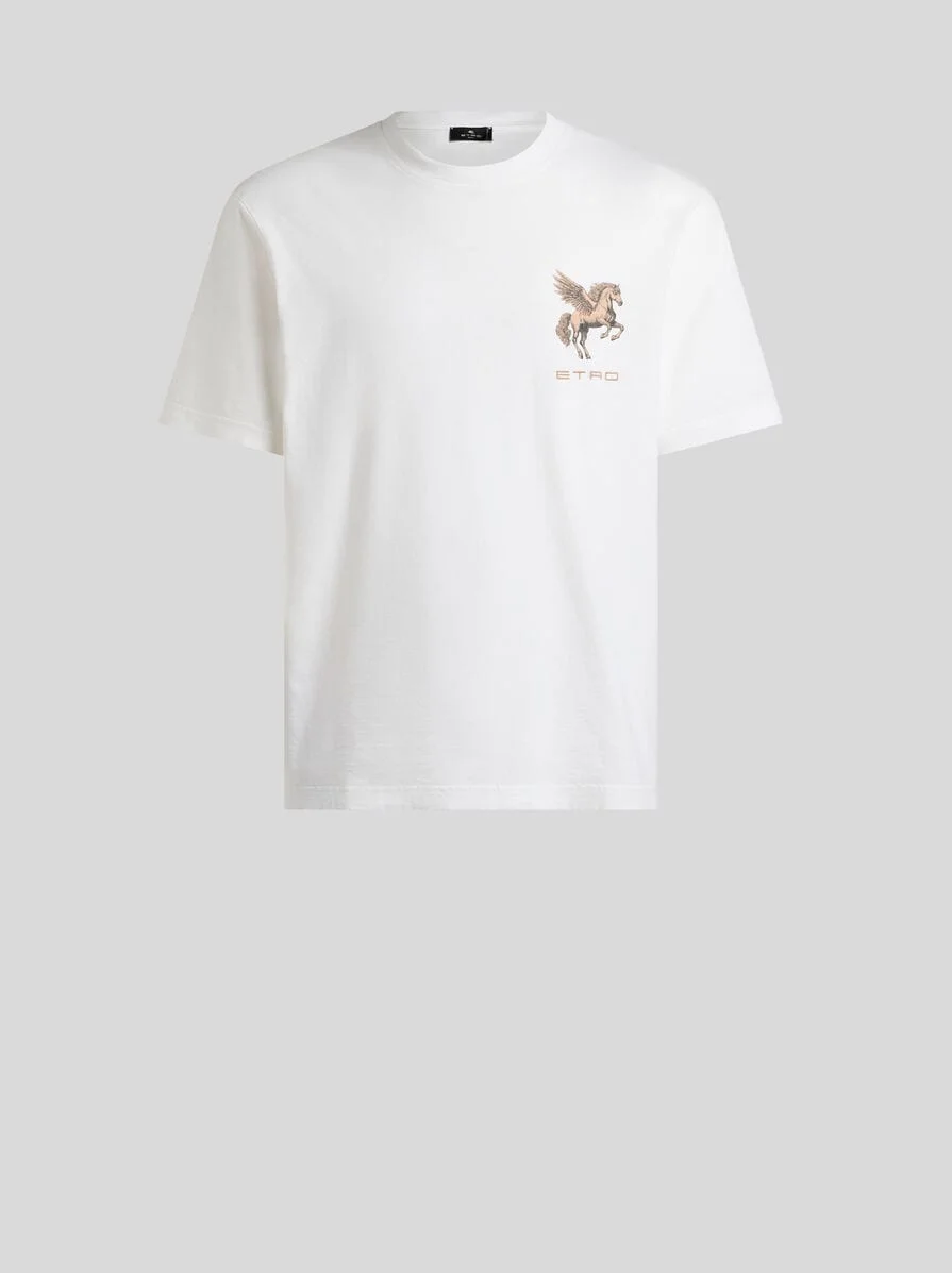 COTTON JERSEY T-SHIRT WITH PEGASO EMBROIDERY - 1