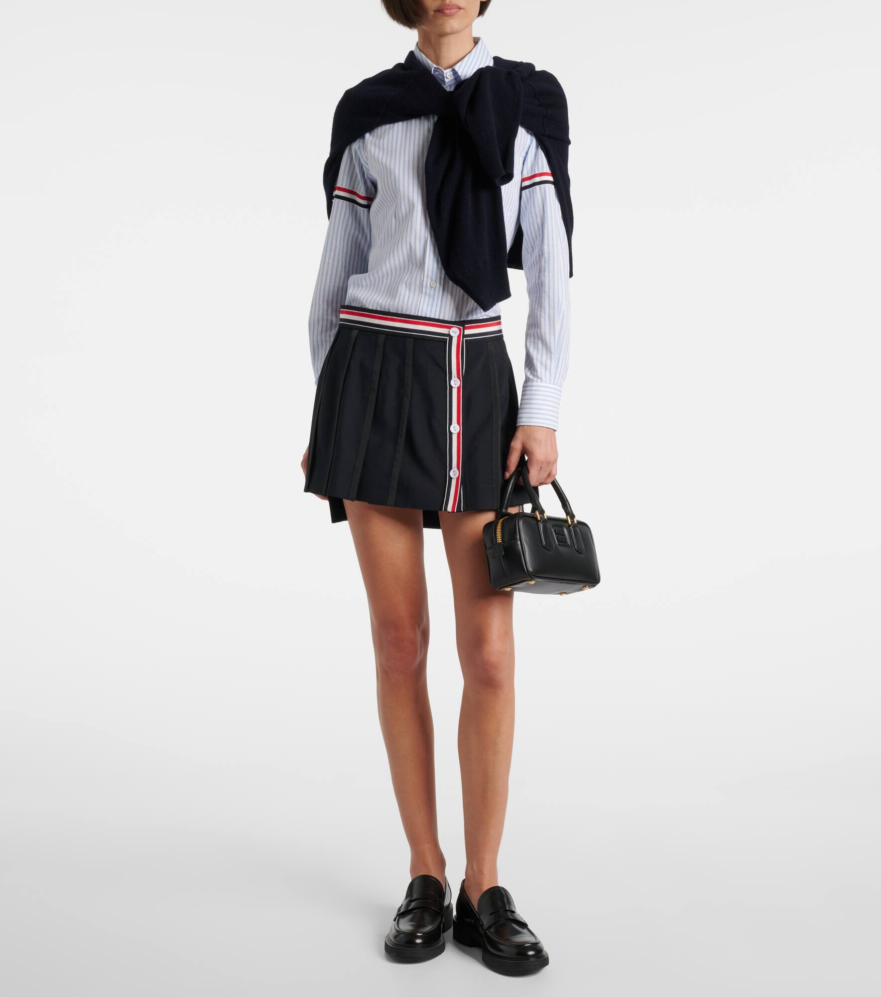 Asymmetric wool-blend miniskirt - 2