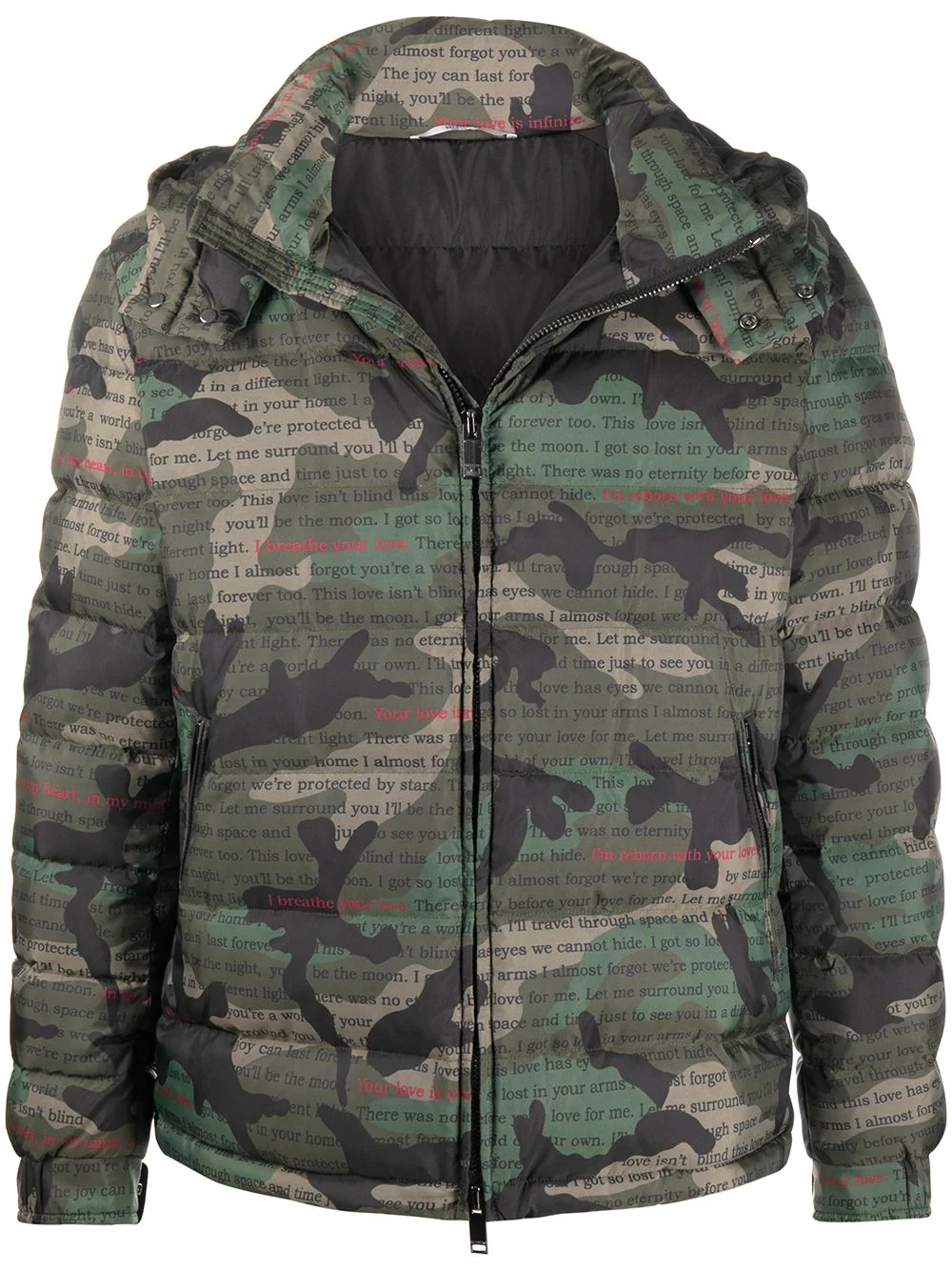 Poetry camouflage puffer jacket - 1