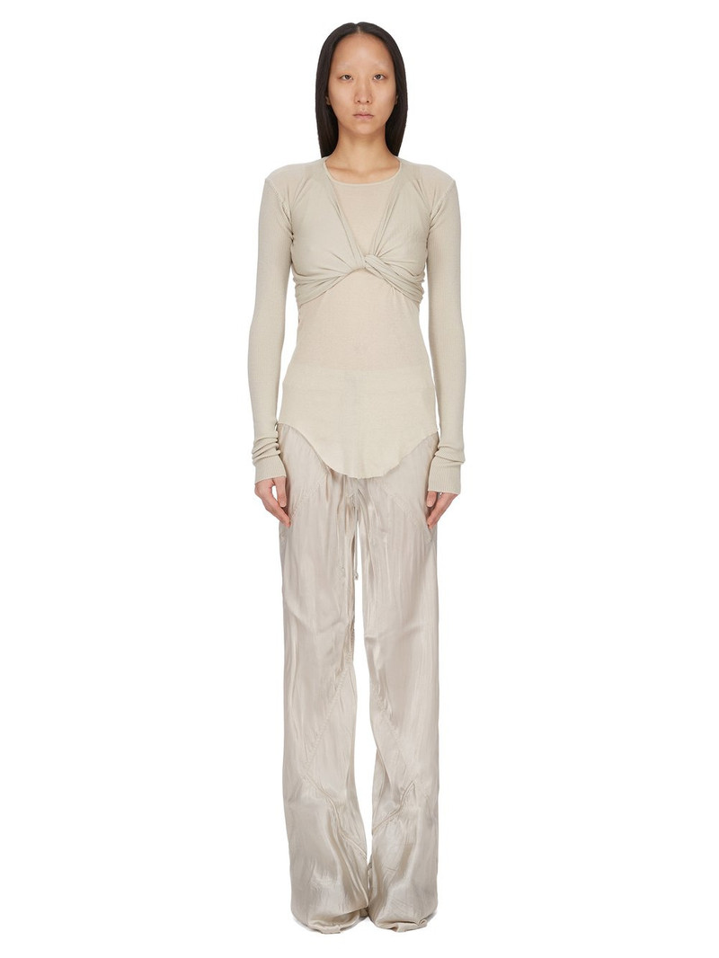 Rick Owens Beige Temple Crop Wrap Top outlook