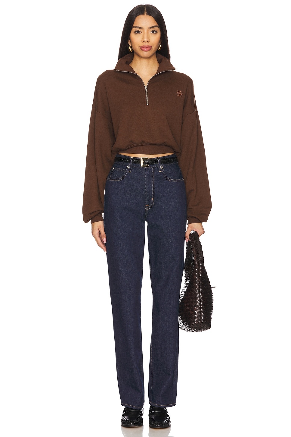 Cropped Half Zip Sweatshirt - 4