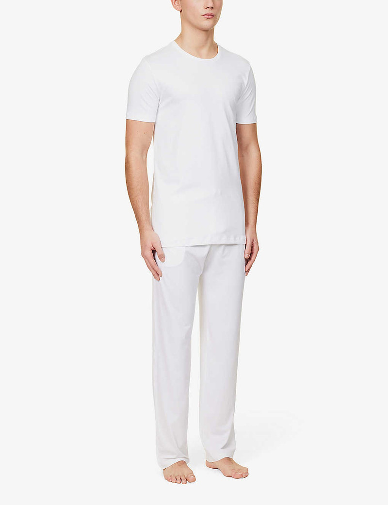 FALKE Regular-fit crewneck stretch-cotton T-shirt pack of two outlook